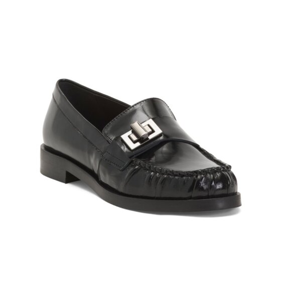 NAPOLEONI Black Made In Italy Patent Leather Wrinkle Loafers - Picture 1 of 2